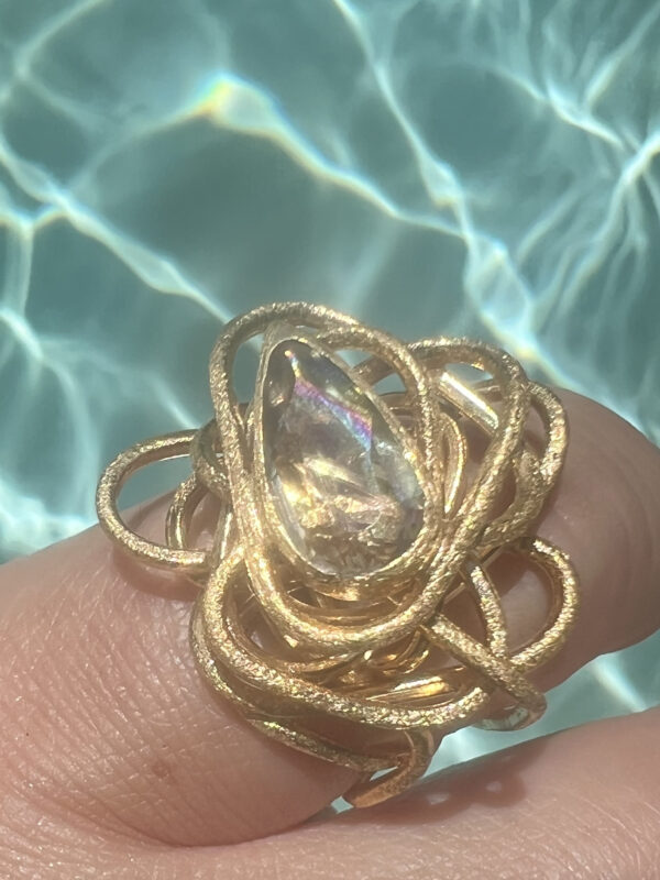 Tangle Diaspore 925 Silver with Gold Texture Ring - Image 8