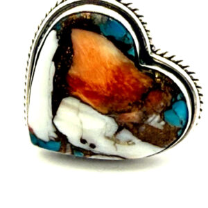 Heart Shaped Spiny Oyster Turquoise Ring