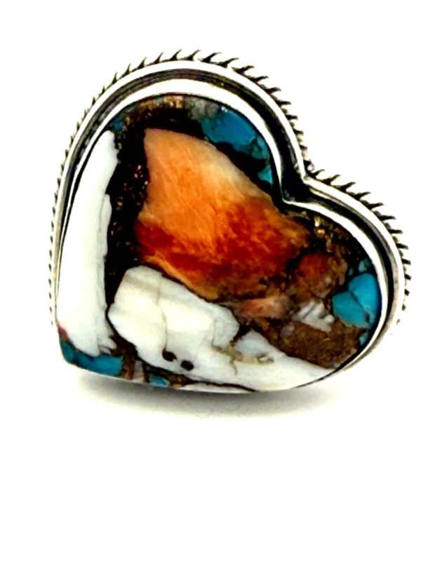 Heart Shaped Spiny Oyster Turquoise Ring