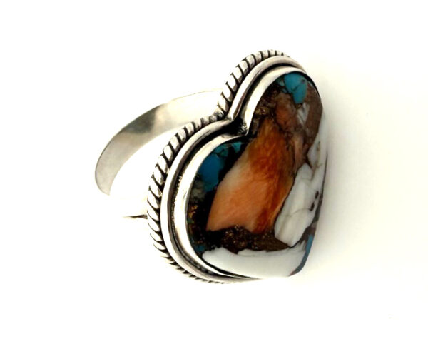 Heart Shaped Spiny Oyster Turquoise Ring - Image 3