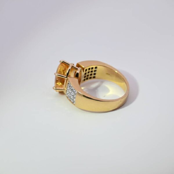 Golden Flame Imperial Topaz & Diamond Vintage Ring-Amarocks LUX - Image 2