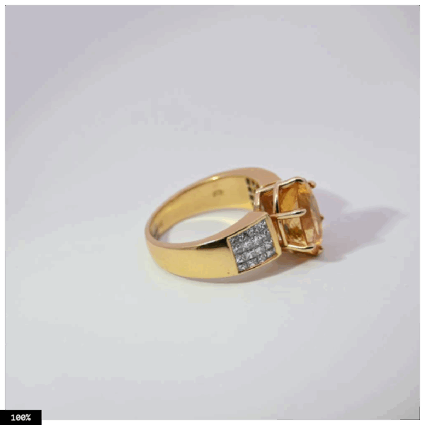 Golden Flame Imperial Topaz & Diamond Vintage Ring-Amarocks LUX - Image 4