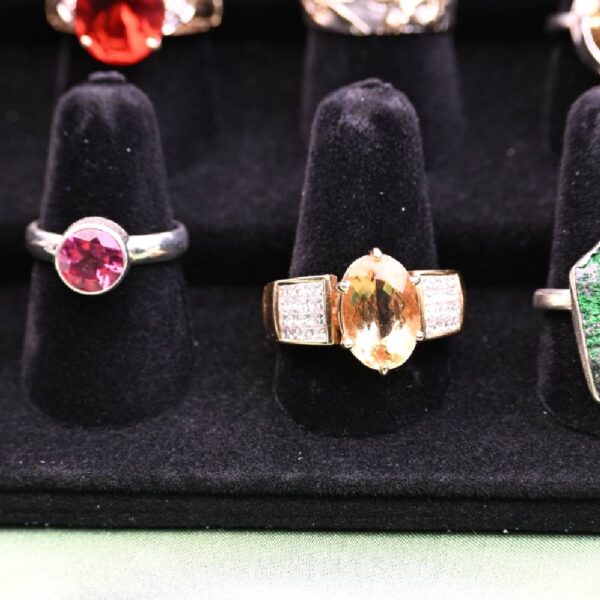 Golden Flame Imperial Topaz & Diamond Vintage Ring-Amarocks LUX - Image 3