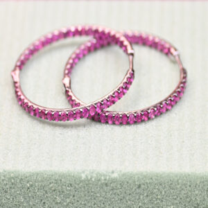 Summer Fun White Gold and Rubies Casual Luxury Loops- Amarocks LUX