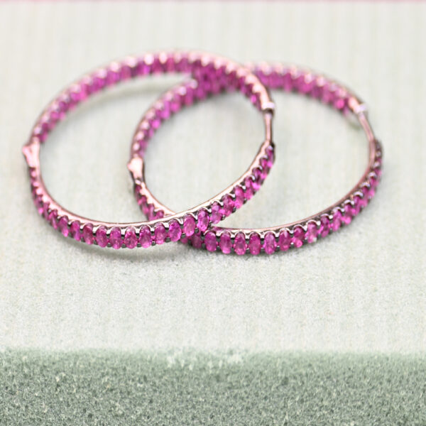 Summer Fun White Gold and Rubies Casual Luxury Loops- Amarocks LUX