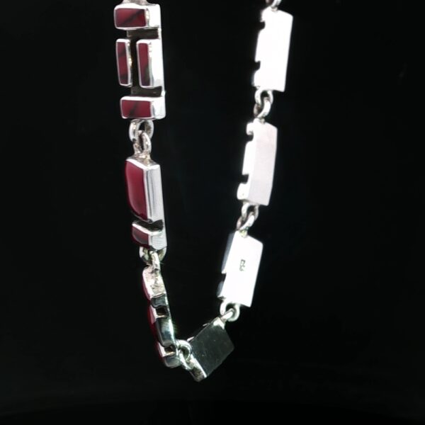 Crimson Mesa Necklace- Red Jasper 925 sterling silver geometric links *SPECIAL SUPER VALUE DEAL - Image 4