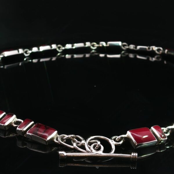 Crimson Mesa Necklace- Red Jasper 925 sterling silver geometric links *SPECIAL SUPER VALUE DEAL - Image 5