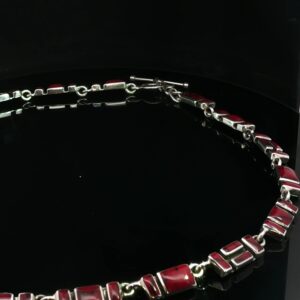 Crimson Mesa Necklace- Red Jasper 925 sterling silver geometric links *SPECIAL SUPER VALUE DEAL