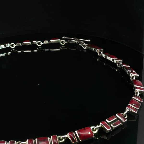 Crimson Mesa Necklace- Red Jasper 925 sterling silver geometric links *SPECIAL SUPER VALUE DEAL