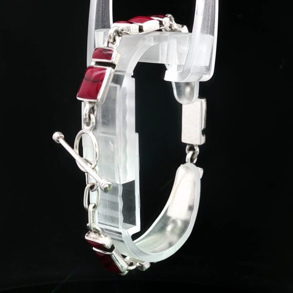 Crimson Mesa Bracelet – Red Jasper Inlay in Sterling Silver - Image 5