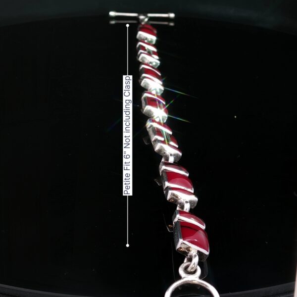 Crimson Mesa Bracelet – Red Jasper Inlay in Sterling Silver - Image 4