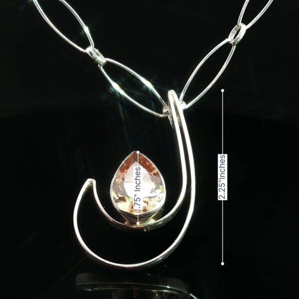 Shadow Foxtail- Citrine in  Silver Pendant - Image 2