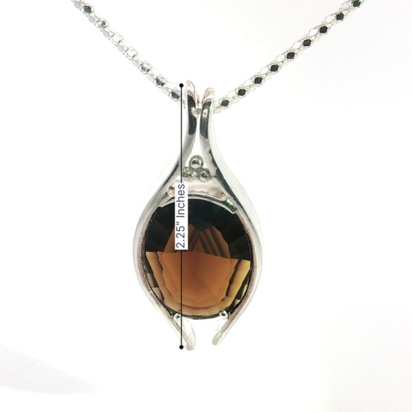 Honey Quartz Oval Pendant with 20" Sterling Silver Chain - Image 4