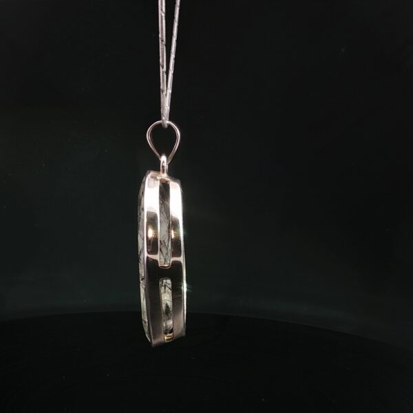 Shadow Veil Pendant – Black Needles Quartz (Tourmalized Quartz) in 925 Silver - Image 4