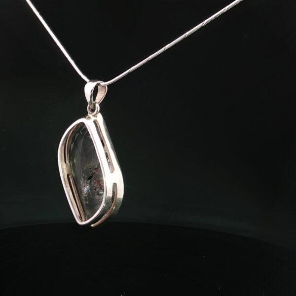 Shadow Veil Pendant – Black Needles Quartz (Tourmalized Quartz) in 925 Silver - Image 3