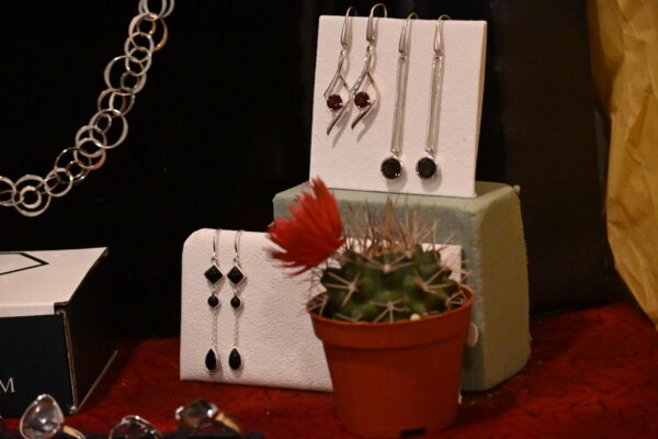 Smoky Quartz Modern Drop Earrings in 925 Silver - Image 7