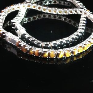 Round Shadow Sleek Gemstone Bracelets - Onyx and Tiger's Eye