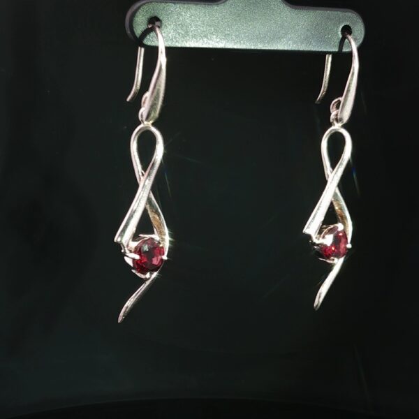 Garnet Sterling Silver Twist Earrings – Amarocks Lil Rocks - Image 4