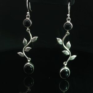 Dangling Desert Vine Black Onyx Earrings