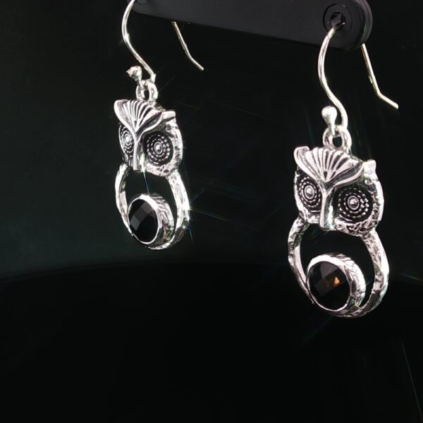Ofelia Black Onyx Owl Earings - Image 3