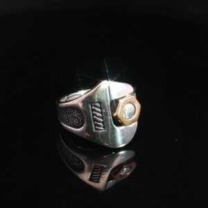 No Loose Screw's Here- Industrial Silver Ring With Gold Accents- Amarocks Men's Rocks