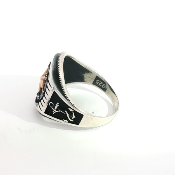 Compass Ring in Sterling Silver and Gold Accents – Amarocks Men’s/Unisex Adventure Jewelry - Image 4