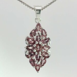 Color-Change Garnet Pendant in 925 Silver – Rare Pink-to-Purple Shifting Gemstone Pendant and Necklace