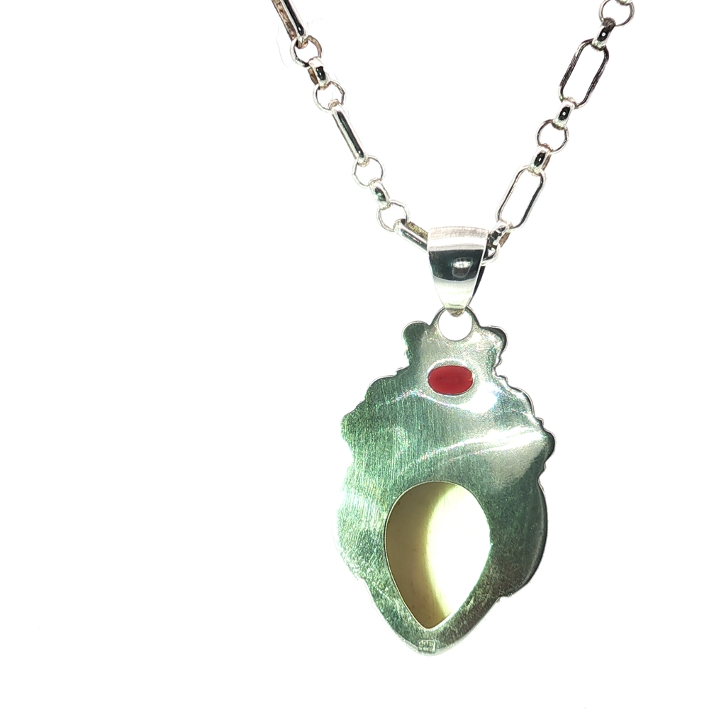 Little Warrior Red Garnet Pendant –925 Silver Tribal-Style Gemstone Necklace - Image 3