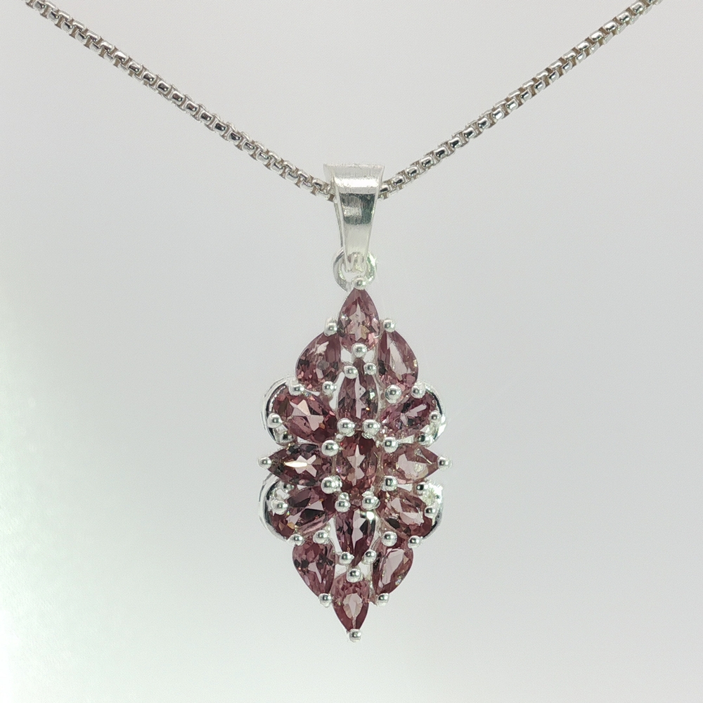 Color-Change Garnet Pendant in 925 Silver – Rare Pink-to-Purple Shifting Gemstone Pendant and Necklace - Image 2