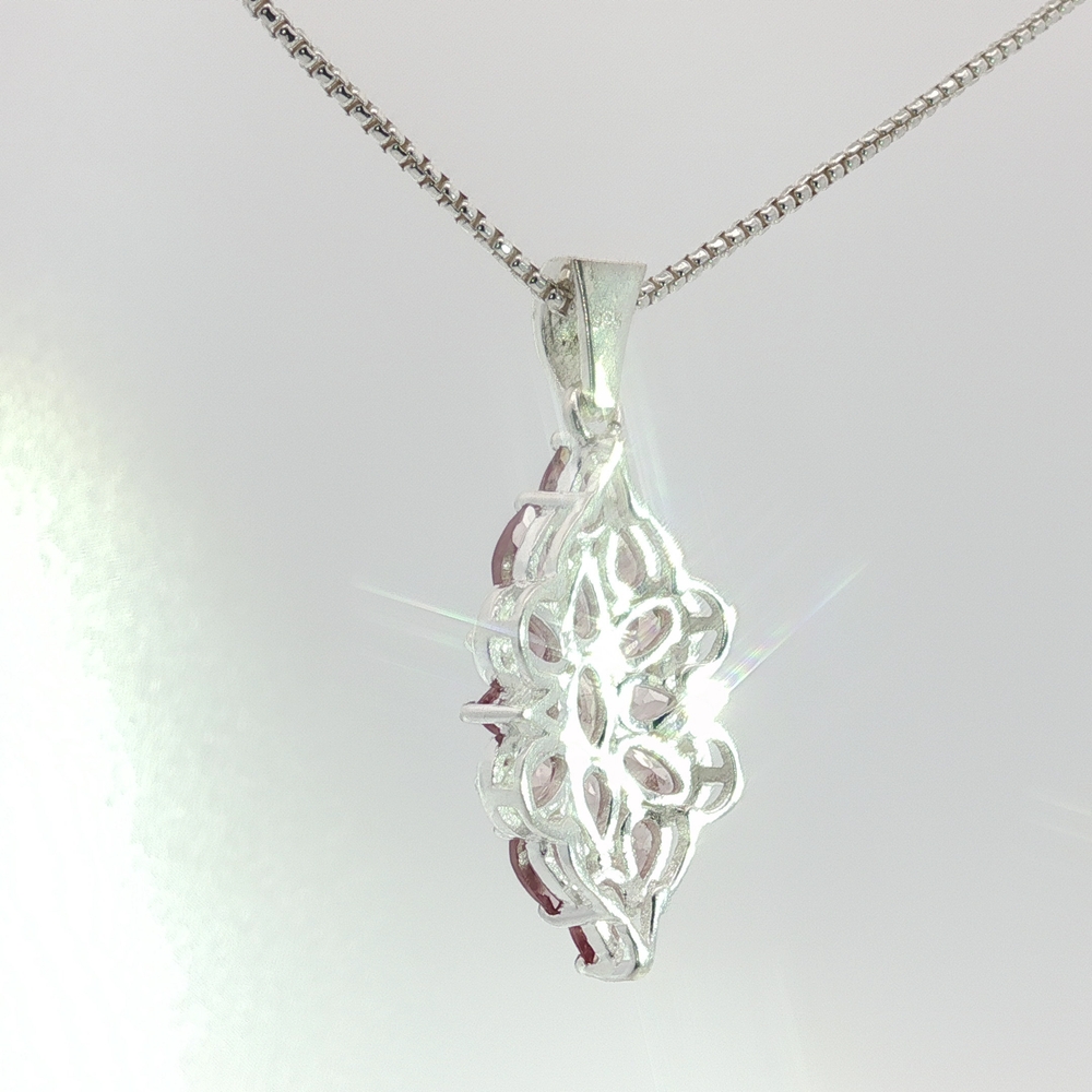 Color-Change Garnet Pendant in 925 Silver – Rare Pink-to-Purple Shifting Gemstone Pendant and Necklace - Image 6