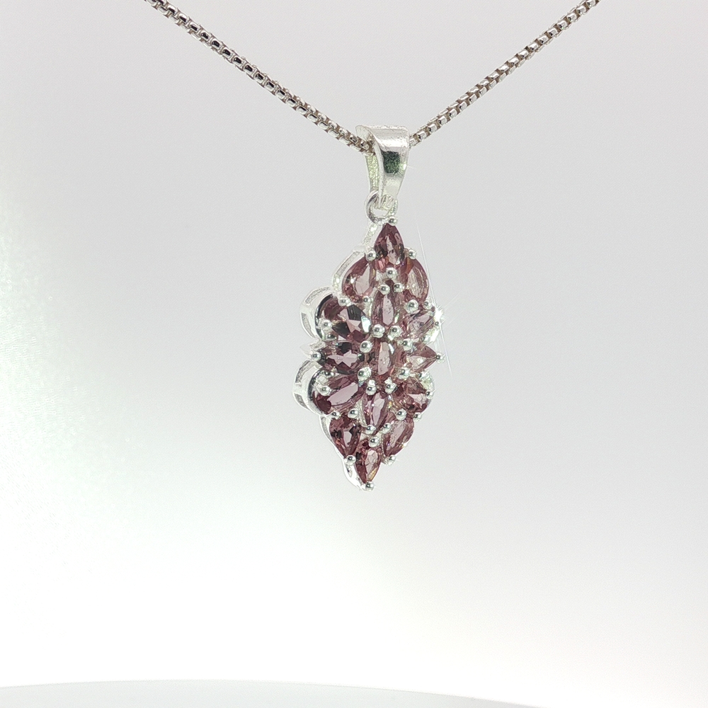 Color-Change Garnet Pendant in 925 Silver – Rare Pink-to-Purple Shifting Gemstone Pendant and Necklace - Image 7